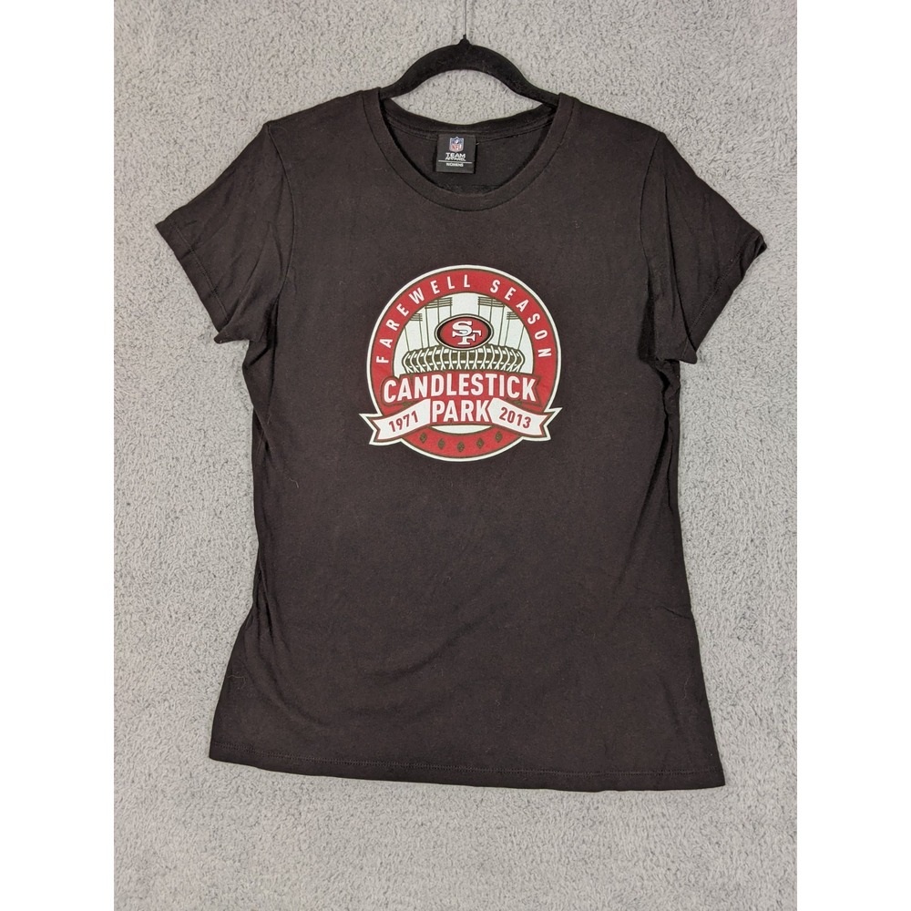 San Francisco 49ers T-Shirt Womens M Black NFL Candlestick Park Farewell Season